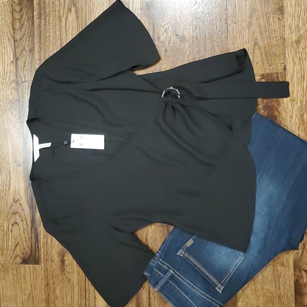 Womens BCBGeneration black wrap top size M